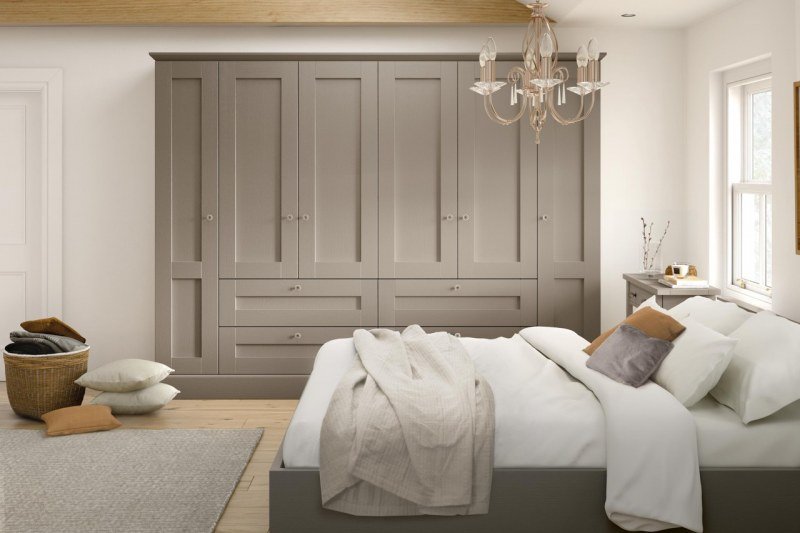 Fenwick light grey shaker wardrobes - Trade Bedroom Supplier Manchester