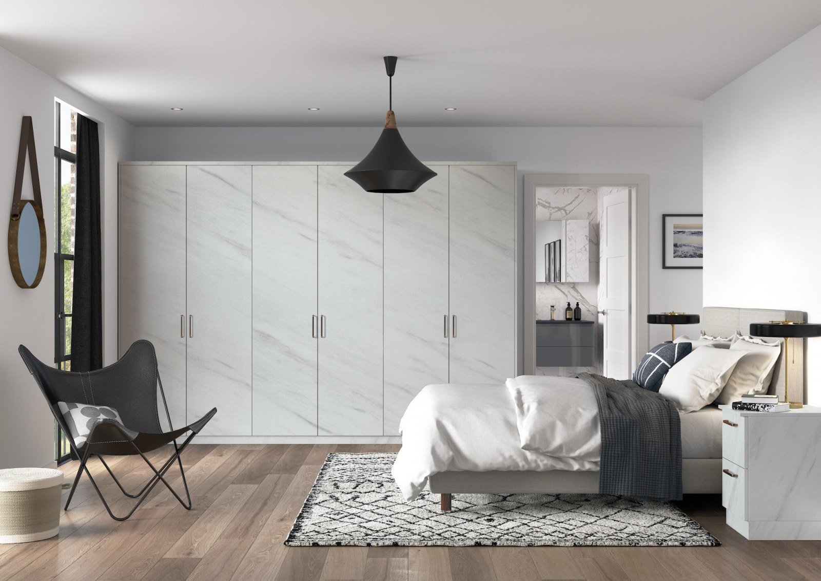 Soho White Levanto Marble Fitted Bedroom