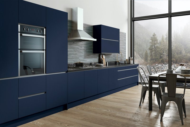 O&S Mather - MTO Edged: Legno Marine Blue Kitchen