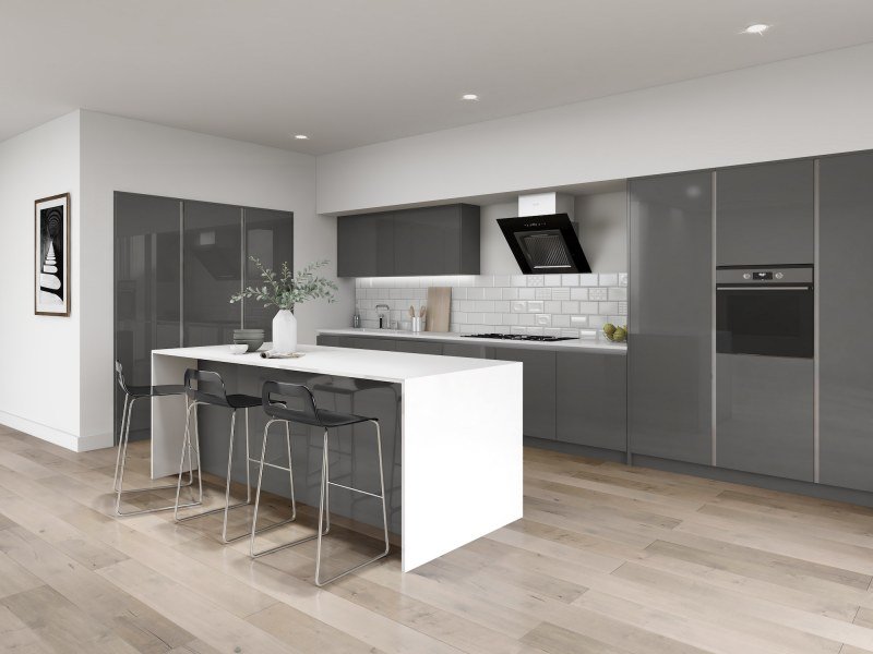 O&S Phoenix - MTO Edged: Gloss Anthracite Kitchen