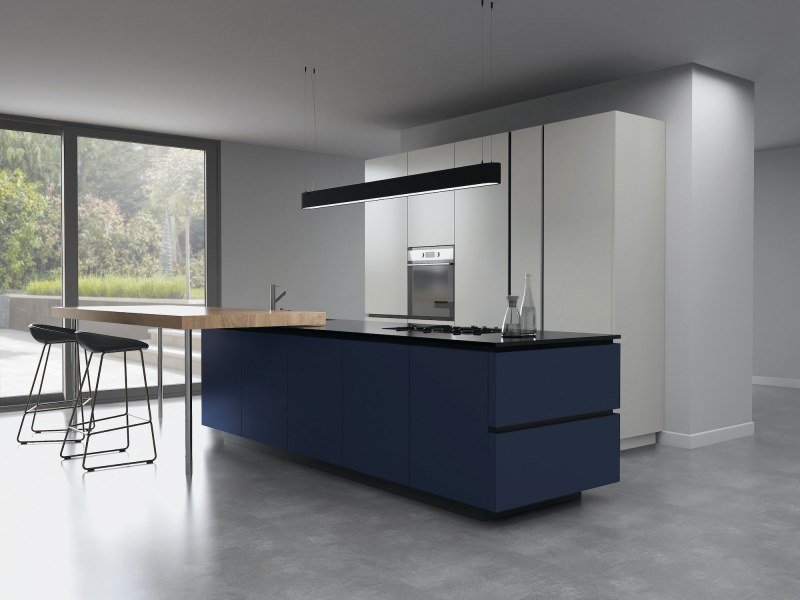 O&S Tribeca Super Matt Marine Blue & Porcelain Kitchen
