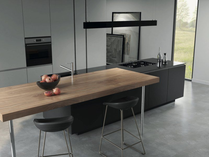 O&S Tribeca - MTO Edged: Light Grey & Graphite Kitchen