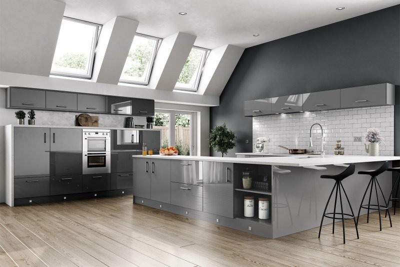 TKC Vivo Gloss Dust Grey Kitchen