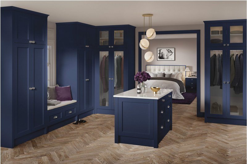 Bastille 5 Piece Marine Blue Shaker Bedroom Doors