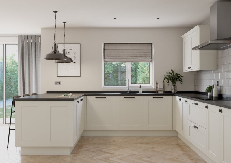 PWS Belsay Smooth Shaker in Dove Grey from SJB Trade Kitchens. DIY Kitchen Specialist
