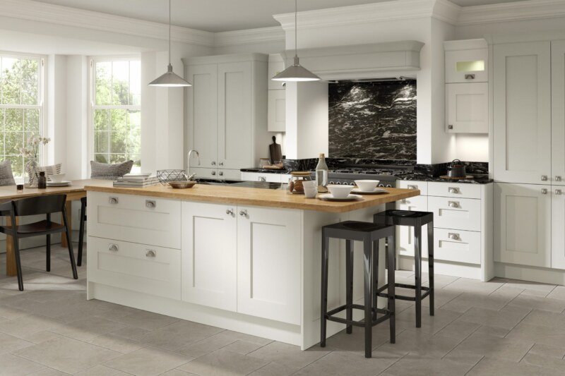 PWS Fitzroy Porcelain & Partridge Grey Kitchen - SJB DIY Kitchen Specialists
