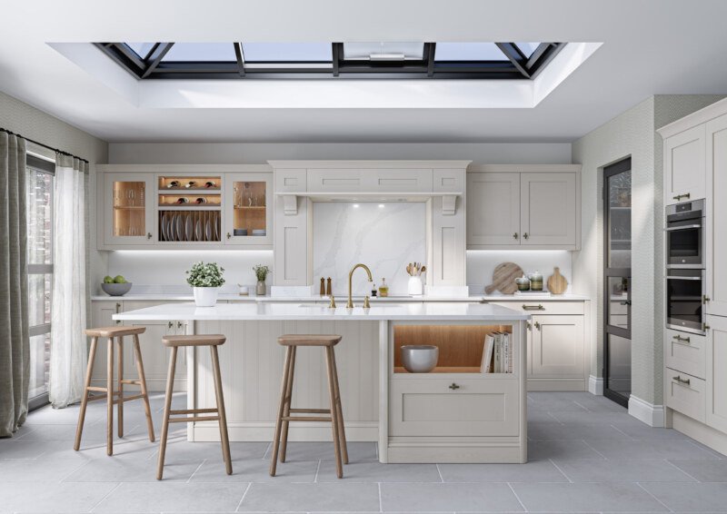 PWS Mornington Shaker Kitchen in Taupe. Available from SJB Trade Kitchens. DIY Kitchen Specialist.