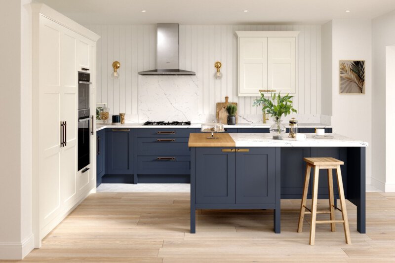 PWS Hunton Shaker Porcelain & Hartforth Blue Kitchen from SJB Trade Kitchens, DIY Kitchen Specialist