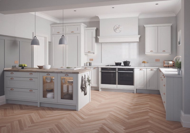 PWS Mornington Beaded Shaker in Dove Grey. SJB Trade Kitchens