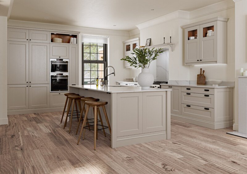 PWS Mornington Beaded Shaker in Taupe Grey. SJB Trade Kitchens