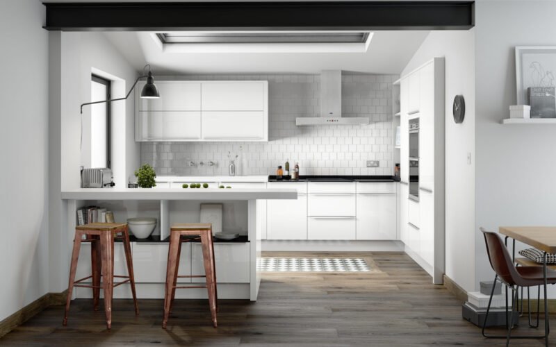PWS Porter White Gloss Kitchen Doors available from SJB - DIY Kitchens Designed & Delivered